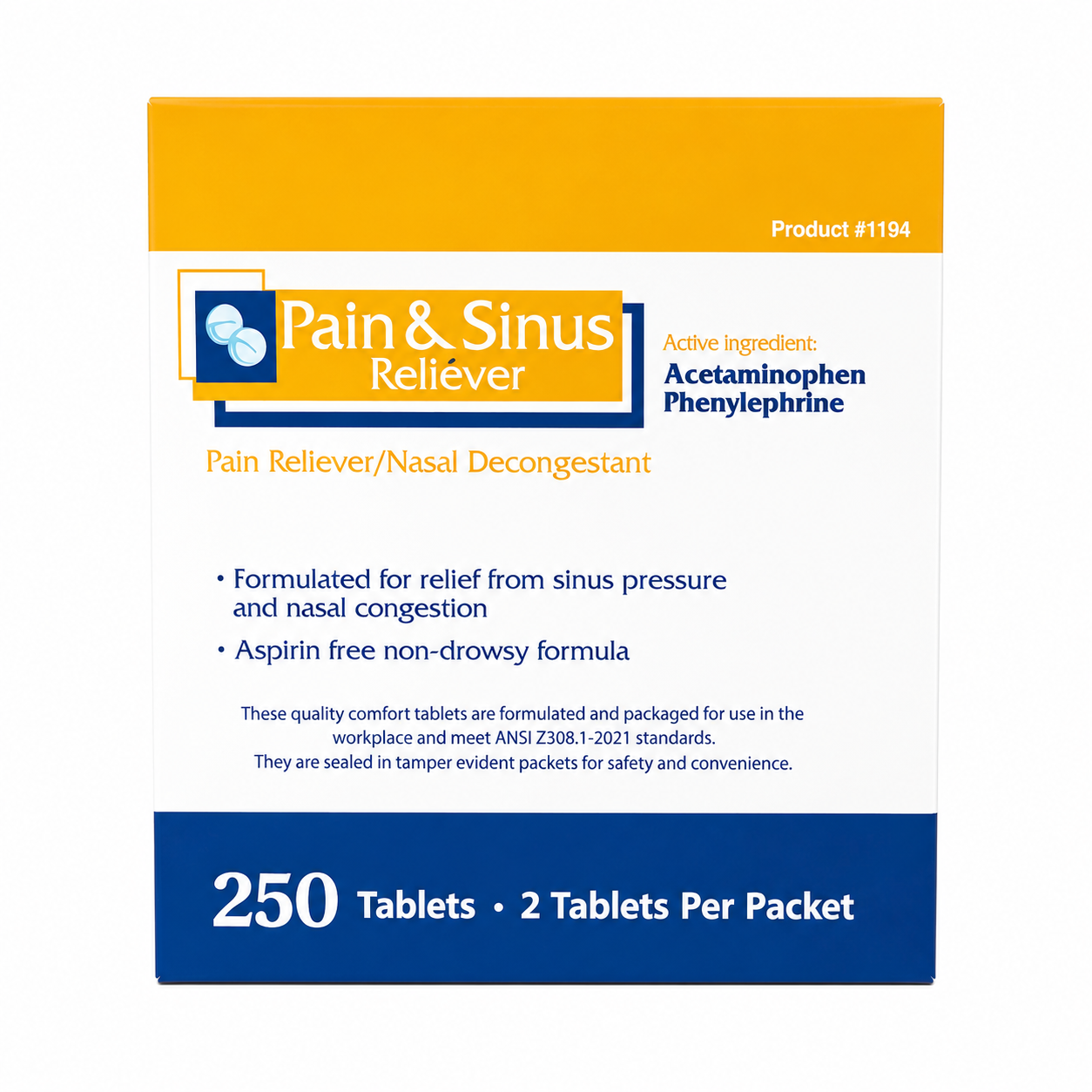 Pain and Sinus 250 ea